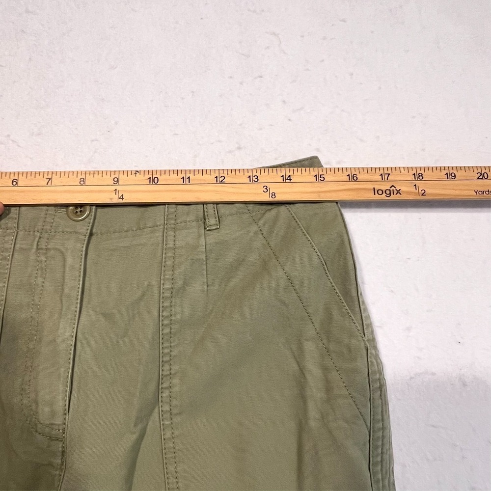 Talbots Slim‎ Cargo Pants Canvas Cotton Elastic Waist Green Size 8P Petite 30x25 - Picture 4 of 13
